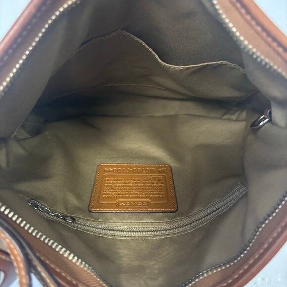 Coach Signature Demi Khaki Brown Leather Crossbody Shoulder Bag Crossbody F10944 - Picture 4 of 11